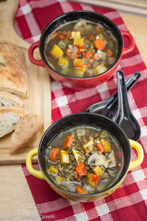 Hearty Delicata Squash and Lentil Soup