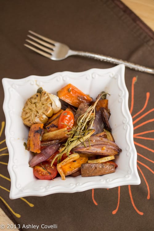 Roasted Parsnips and Sweet Potatoes with Caper Vinaigrette