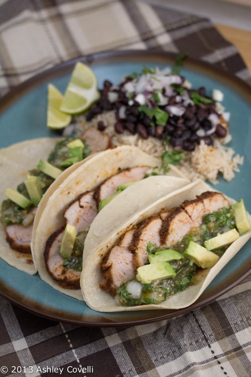 Pork Asada Tacos with Tomatillo Salsa Verde