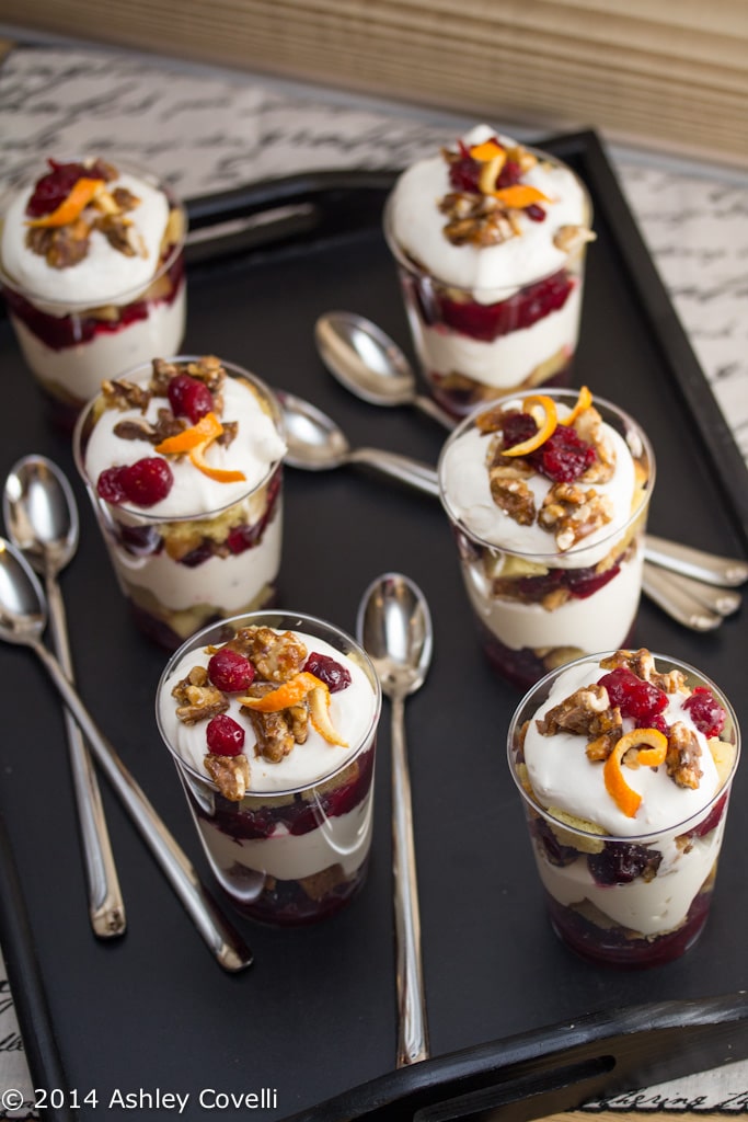 Cranberry Orange Trifle with Candied Walnuts