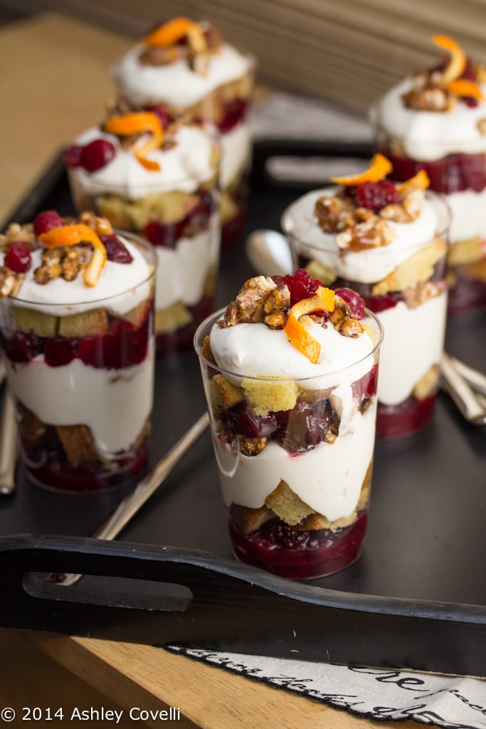 Cranberry Orange Trifle with Candied Walnuts