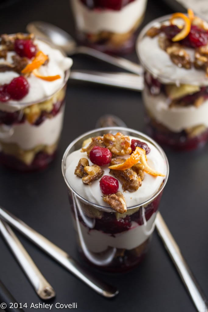 Cranberry Orange Trifle with Candied Walnuts