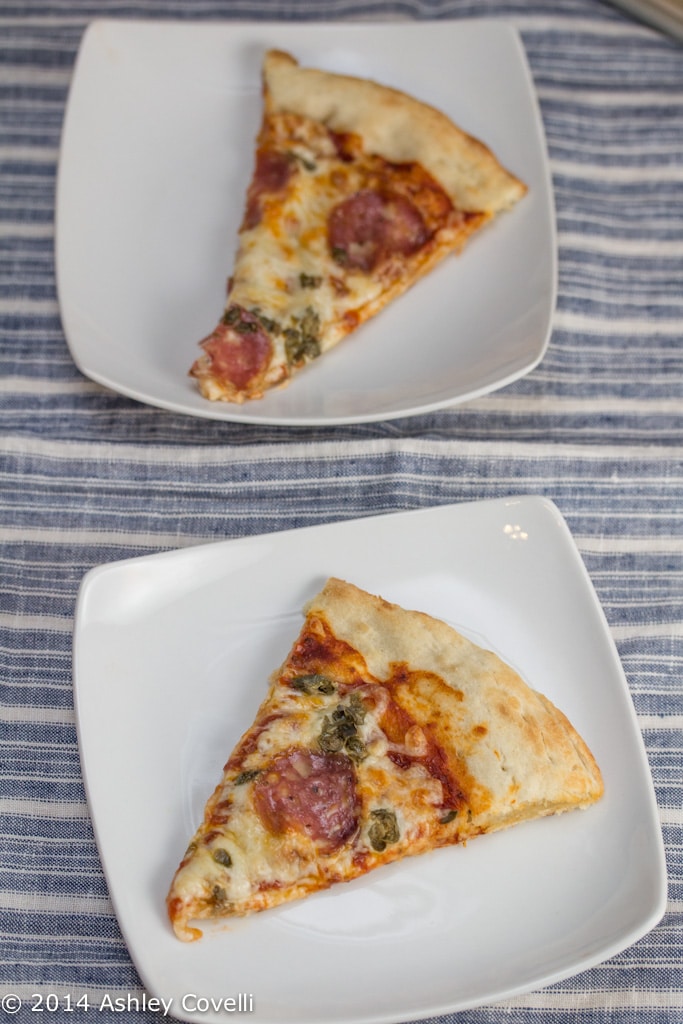 Salame Pepato and Caper Pizza