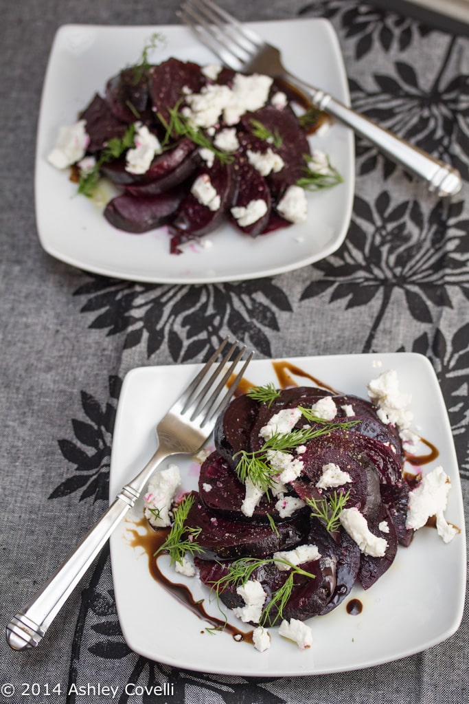 Roasted Beets with Goat Cheese and Dill