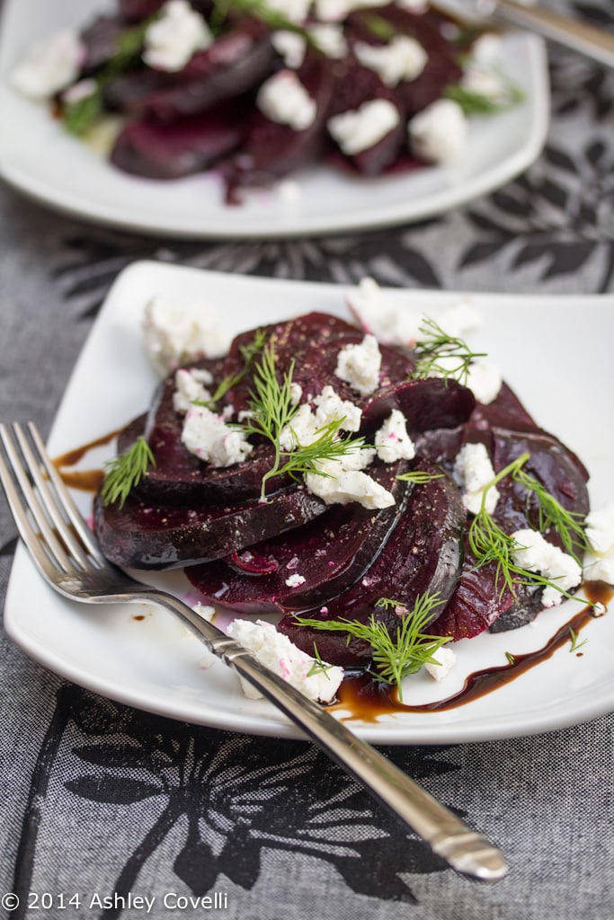 Roasted Beets with Goat Cheese and Dill