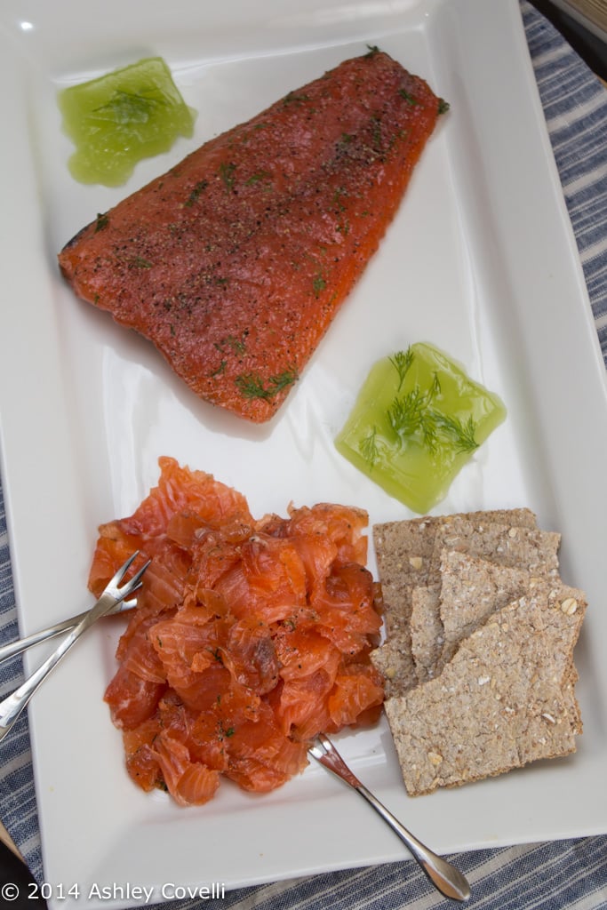 Salmon Gravlaks with Cucumber Jelly