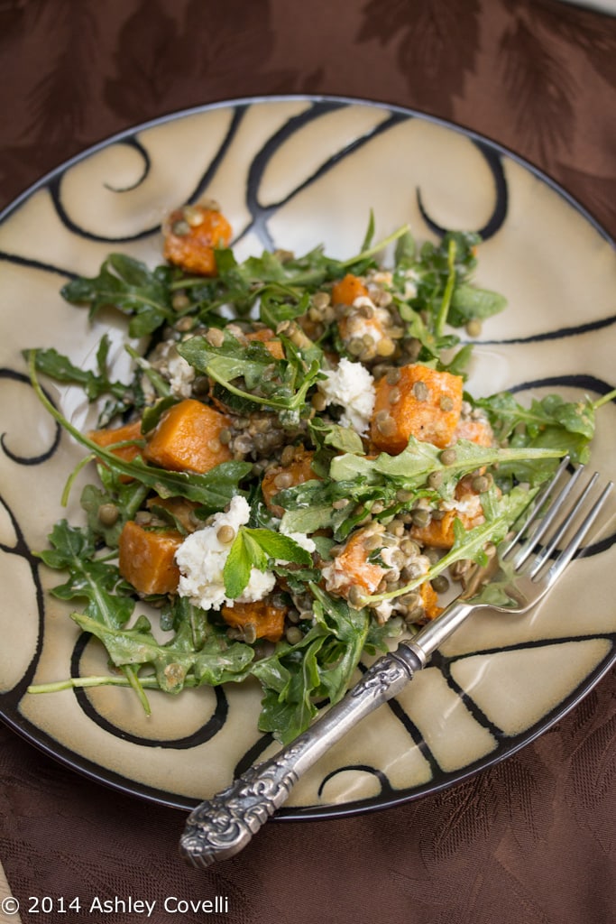 Spiced Butternut Squash, Lentil, and Goat Cheese Salad