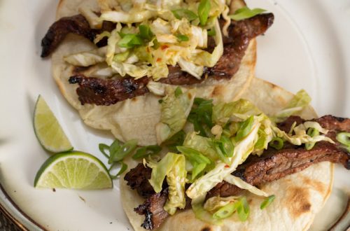 Korean-Style Beef Tacos with Quick Pickled Cabbage