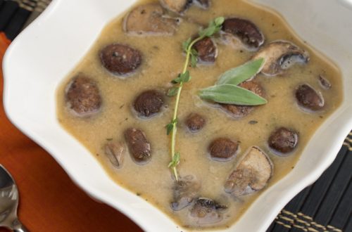 White Bean and Roasted Mushroom Soup
