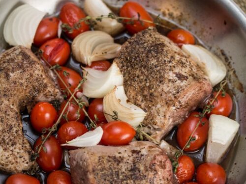 Pan-Roasted Pork Tenderloin with Balsamic Tomatoes » Big Flavors