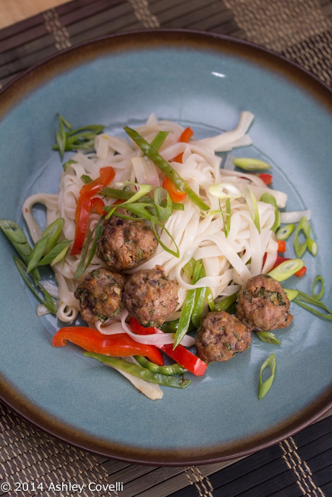 Gingery Pork Meatballs with Noodles » Big Flavors from a Tiny Kitchen