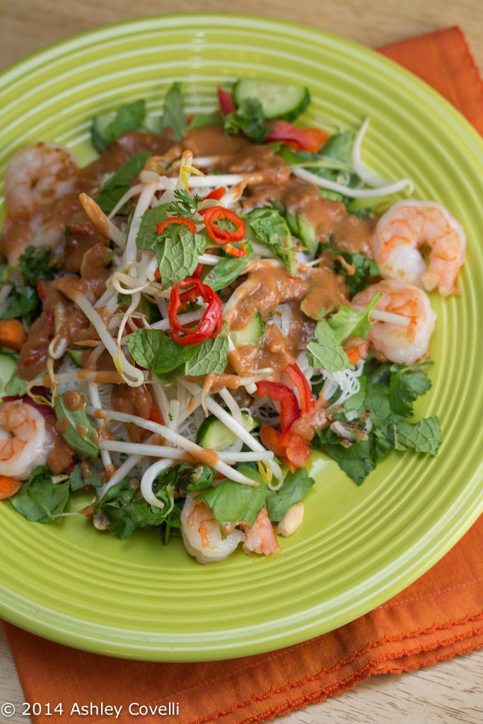 Vietnamese Summer Roll Salad with Peanut Dressing