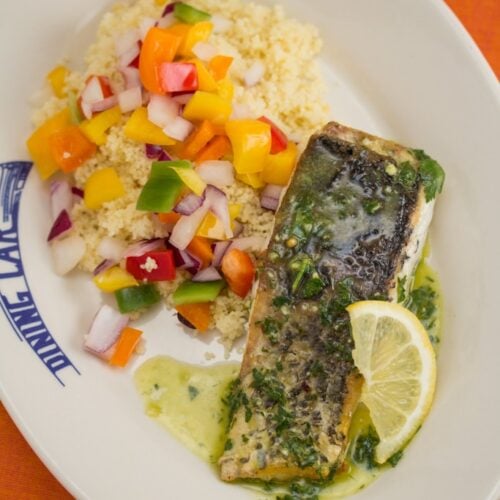 Pan-Fried Barramundi with Lemon-Herb Oil