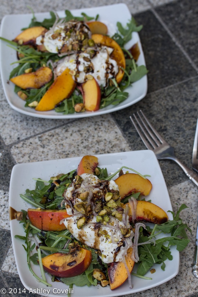 Baby Arugula Salad with Nectarine and Burrata