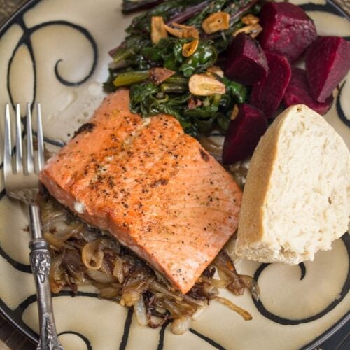 Sockeye Salmon with Caramelized Onions