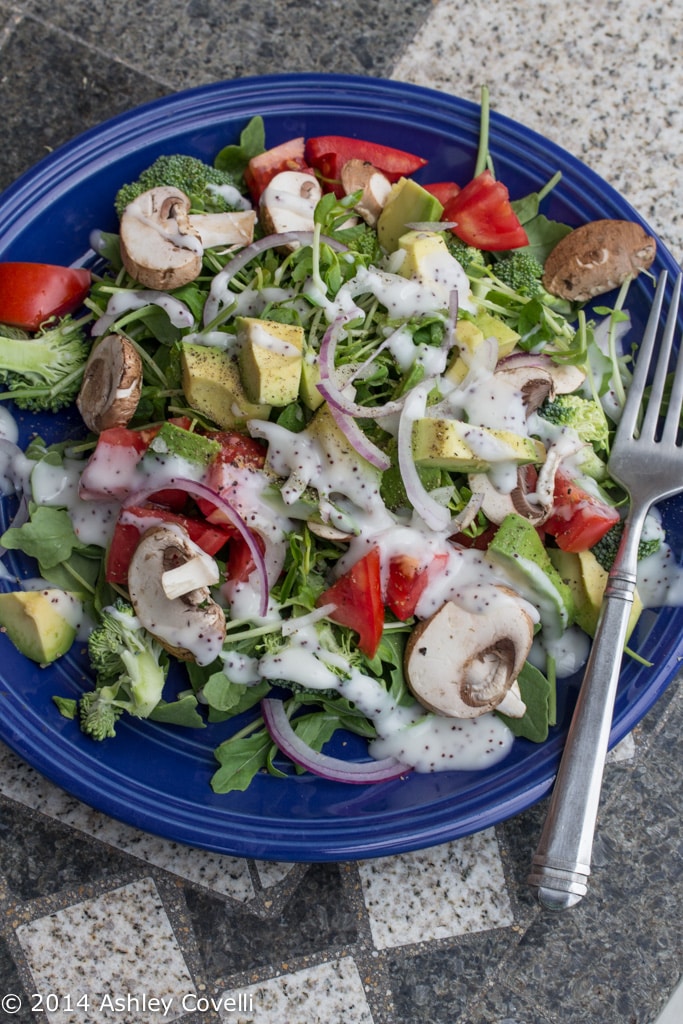 Green and Red Garden Salad with Poppyseed Dressing