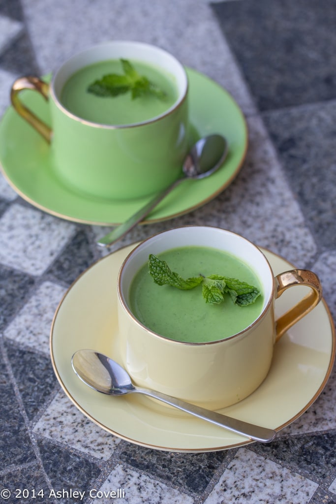 Chilled Minty Pea Soup with Lemon