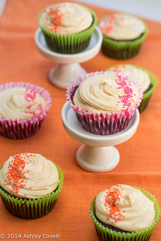 Chocolate Cupcakes with Salted Caramel Frosting