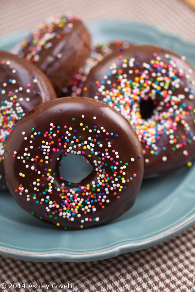 Baked Chocolate Doughnuts with Chocolate Glaze