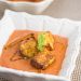 Gazpacho with Basil Cornbread Croutons