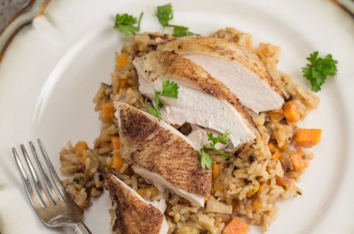 Swedish Roast Chicken With Spiced Apple Rice