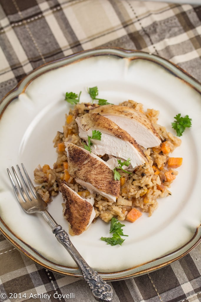 Swedish Roast Chicken With Spiced Apple Rice