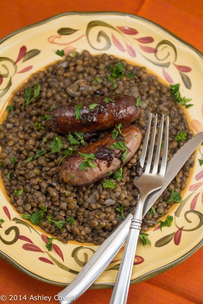 Italian Sausages with Lentils