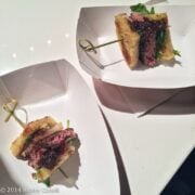 Samples of burgers to taste.