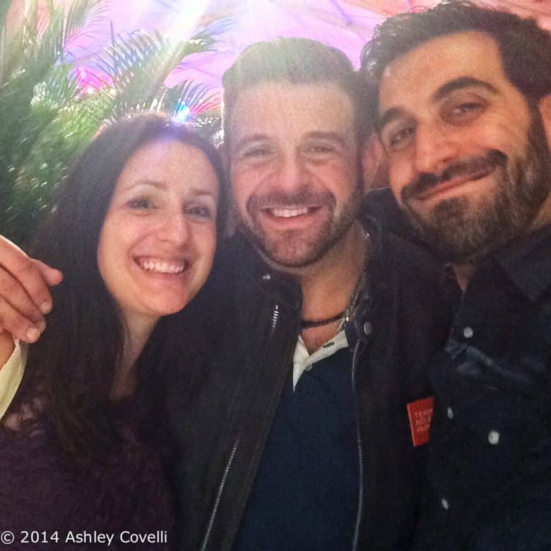 Adam Richman, Dino Covelli, and Ashley Covelli.