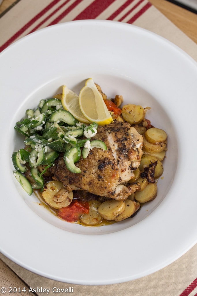 Greek-Style Braised Chicken Thighs with Fingerling Potatoes