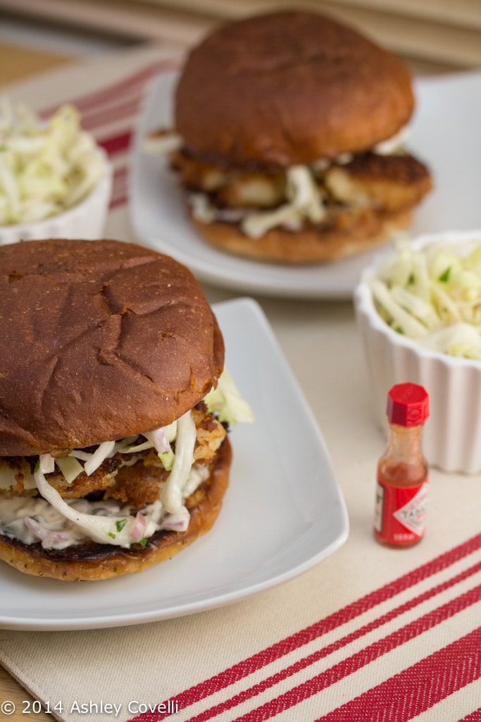 Crispy Fish Sandwiches with Coleslaw & Homemade Tartar Sauce