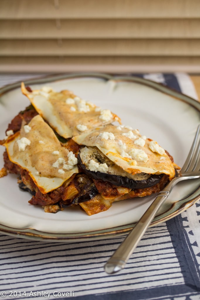 Moussaka-Style Lasagna with Eggplant & Spinach