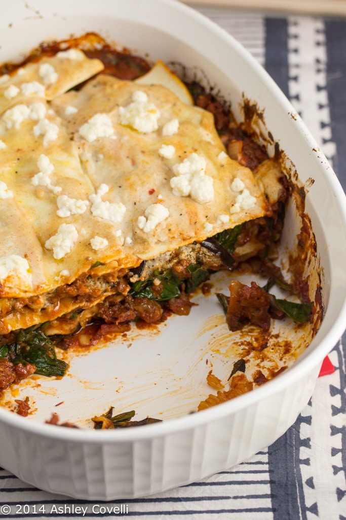 Moussaka-Style Lasagna with Eggplant & Spinach