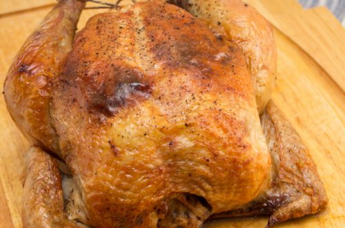 Roast Chicken with Brandy-Vanilla Butter