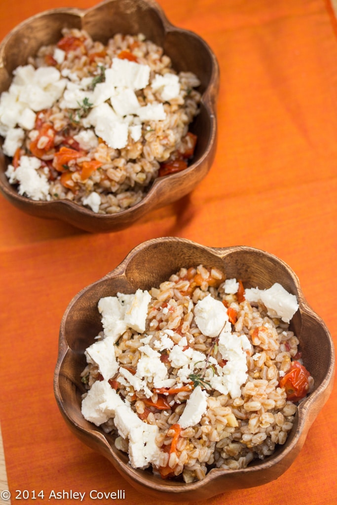 Farro with Honey-Garlic Roasted Tomatoes