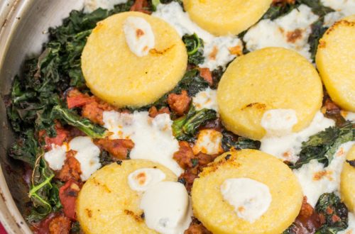 Sausage and Kale Sauté with Polenta