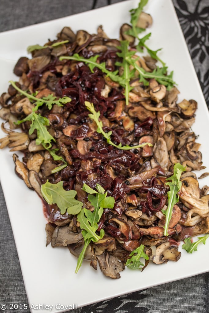 Herb-Roasted Wild Mushrooms with Red Wine and Cream