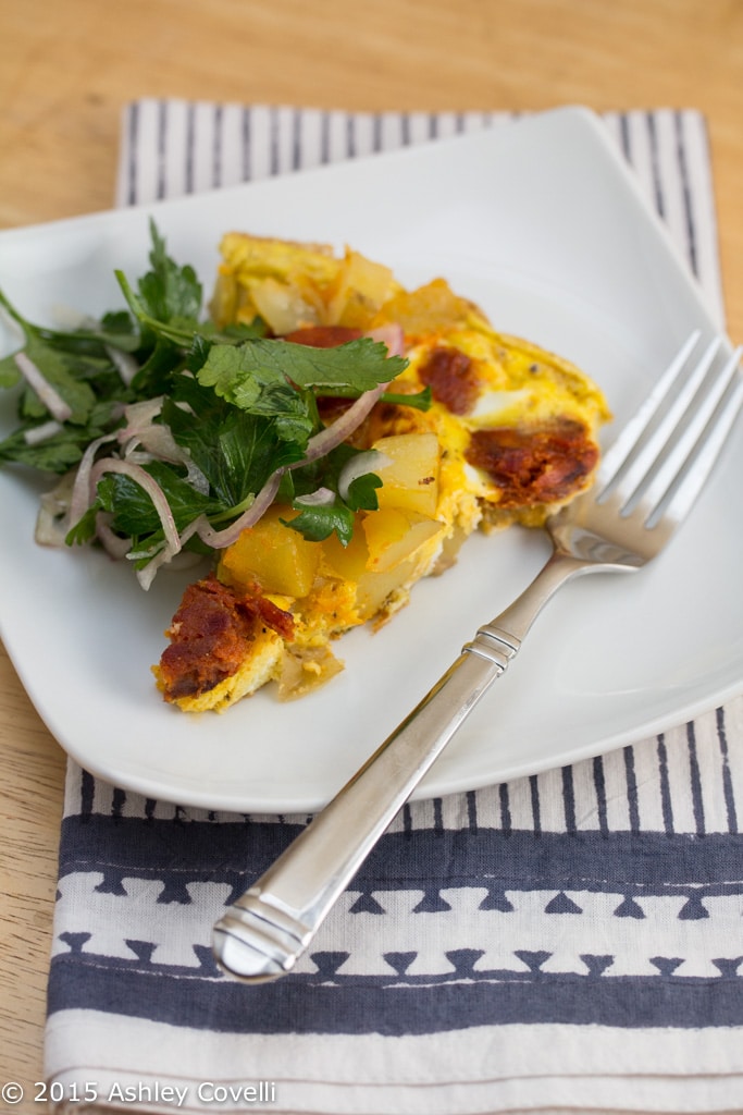 Potato & Chorizo Omelette with a Kinda Parsley Salad