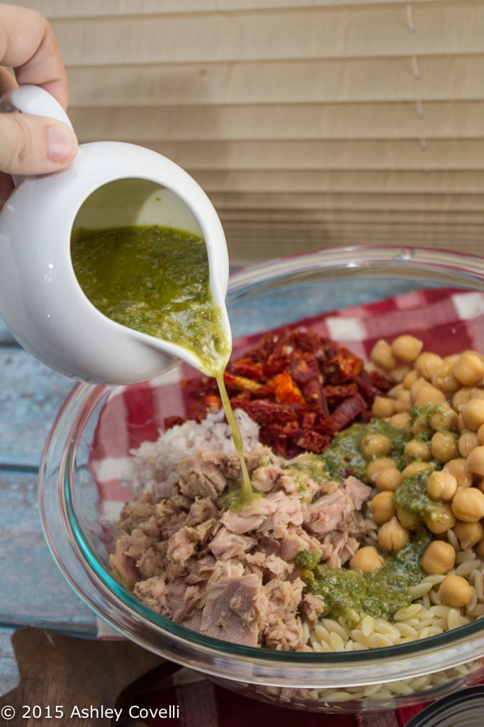 Tuna and Orzo Lettuce Wraps with Parsley-Caper Vinaigrette