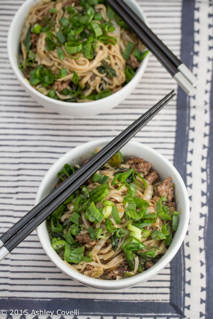 Orange Beef Lo Mein with Gai Lan & Napa Cabbage