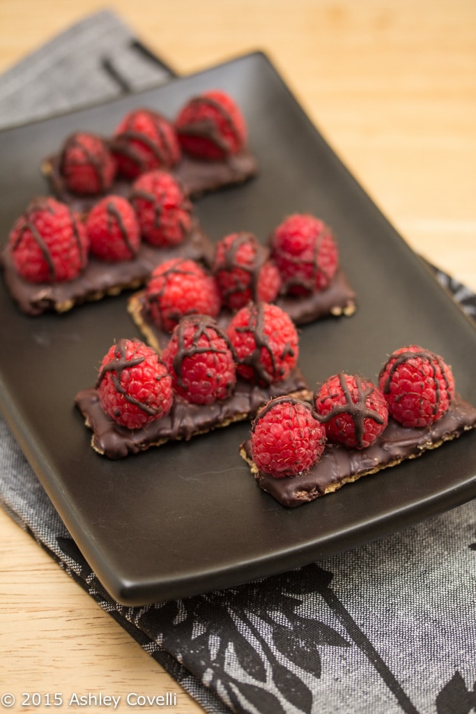Chocolate Covered Raspberry Petit Fours with Petite Creme Filling
