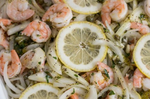 Lemon Caper Marinated Shrimp