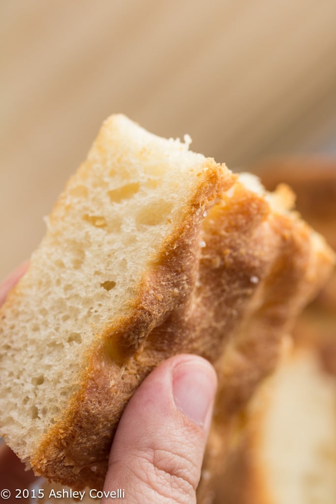 Close-up of Anne Burrell's Focaccia.