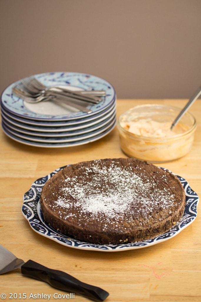 Aztec Torte with Honey Chipotle Cinnamon Mascarpone