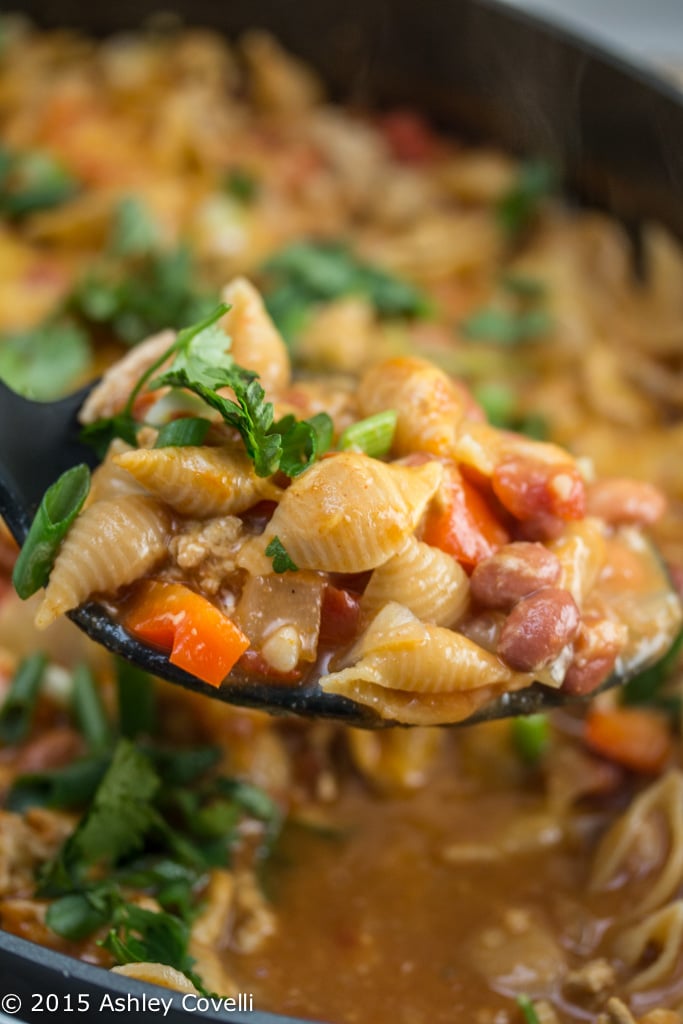 One Pot Cheesy Turkey Taco Chili Mac