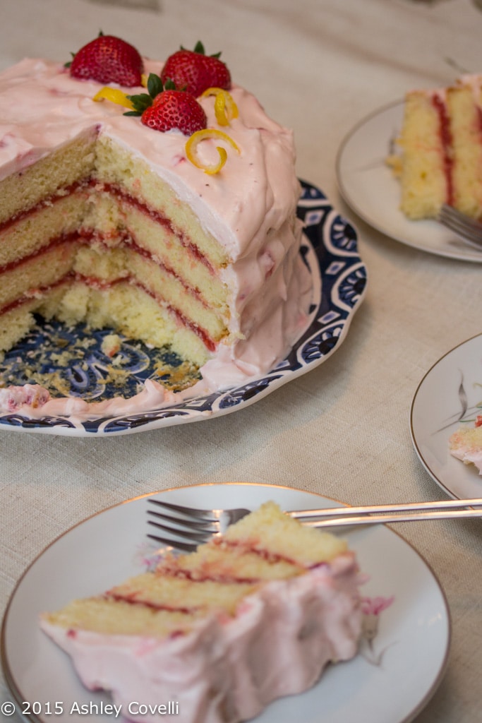 pink lemonade layer cake