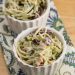 Two ramekins of Asian broccoli slaw.