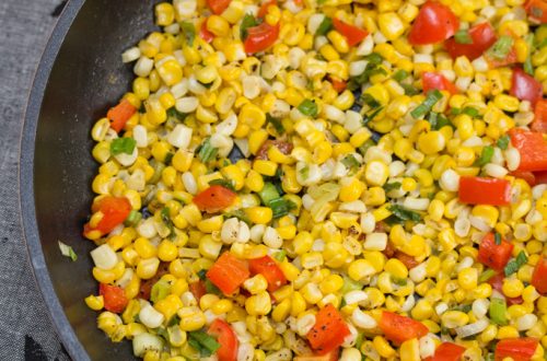 Fresh Corn Sauté with Red Pepper and Onions