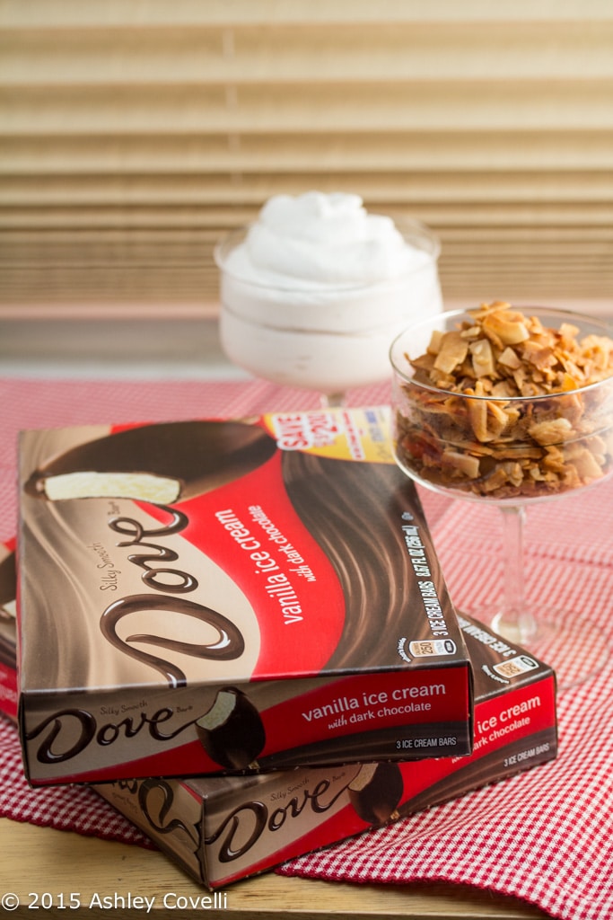 DOVEBARS with Whipped Coconut Cream + Maple Cinnamon Toasted Coconut Chips