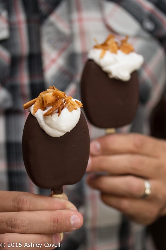 DOVEBARS with Whipped Coconut Cream + Maple Cinnamon Toasted Coconut Chips